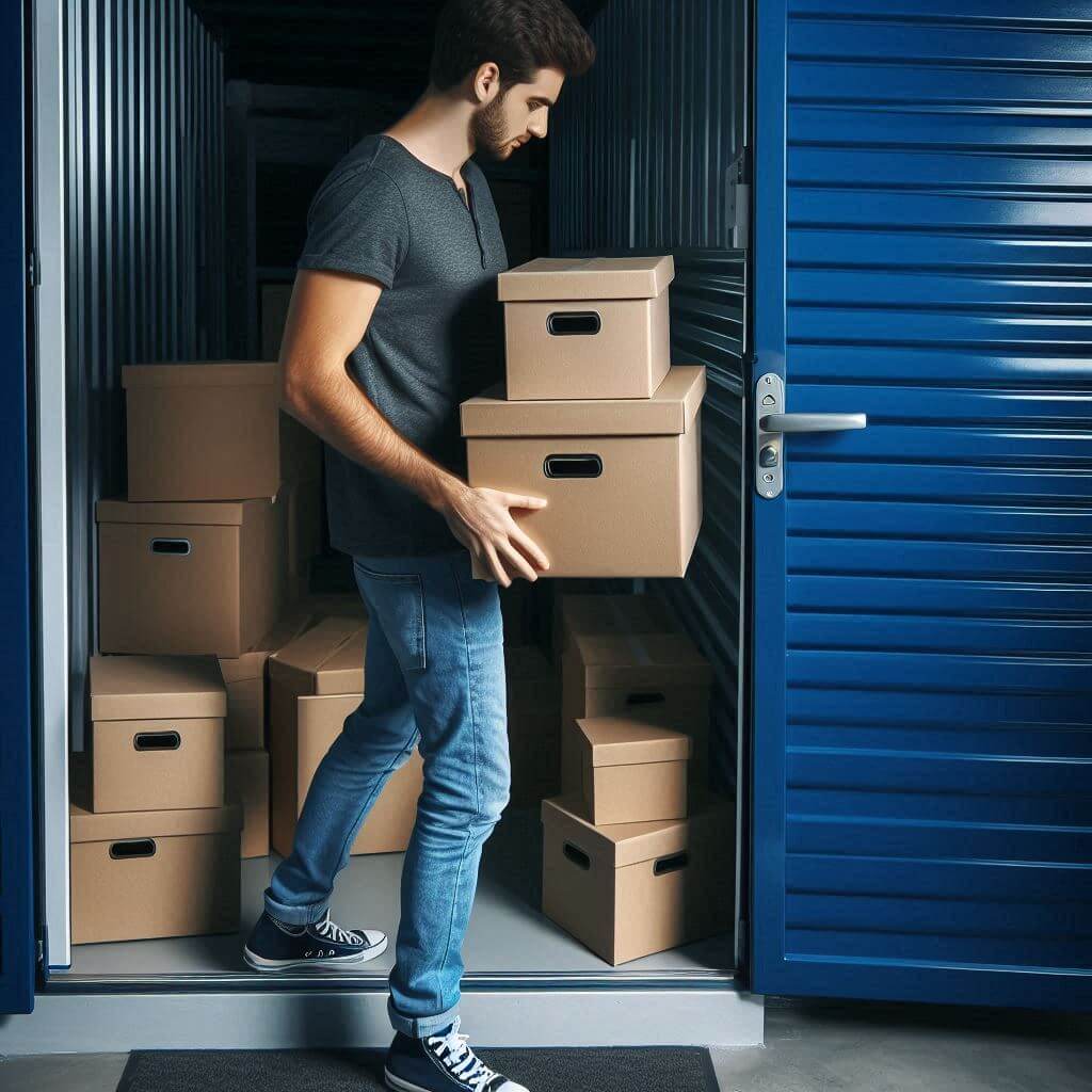 homem usando serviço de guarda móveis da guarde mais